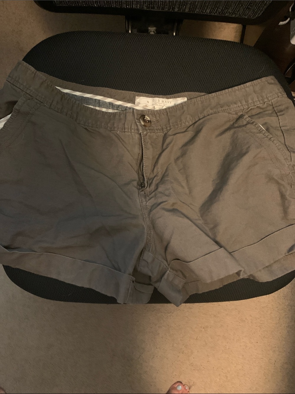 Old Navy Olive-Grey Roll-Cuff Bermuda Shorts